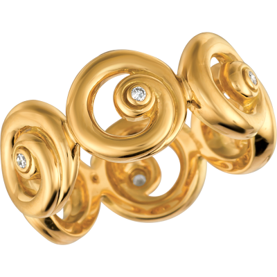 18kt Yellow Gold Melodie Ring with Diamond Accent