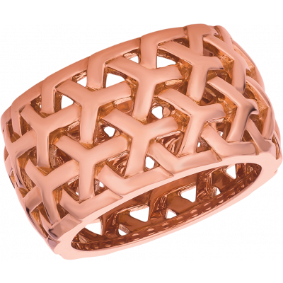 18kt Rose Gold Y Knot Wide Band Ring