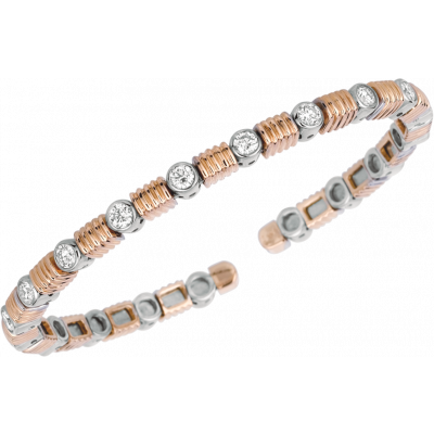 18kt Rose Gold and White Gold Les Bars D'Or Bangle 