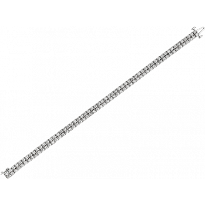 Platinum Gemlok 2 Row Diamond Bracelet