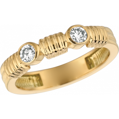 18kt Yellow Gold Bar D'Or 2 Stone Ring