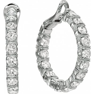 Platinum Gemlok Diamond Hoop