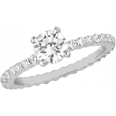 18kt White Gold Minilok Eternity Diamond Engagement Ring