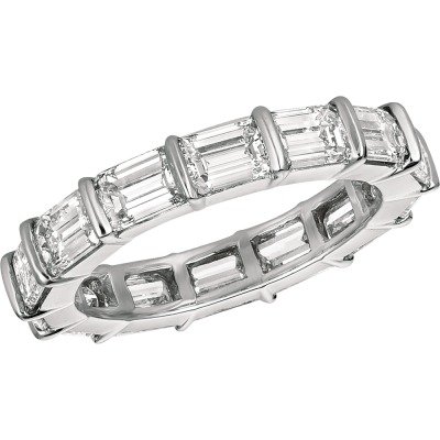 Platinum Gemlok Baguette Diamond Eternity Band