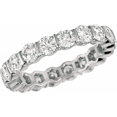 Platinum Gemlok Round Diamond Eternity Ring
