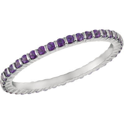 18kt White Gold Minilok Violet Topaz  Eternity Ring