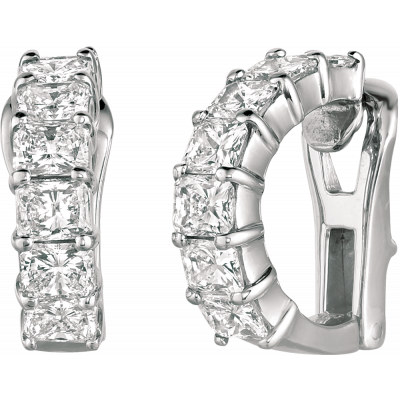 Platinum Radiant Diamond Earring