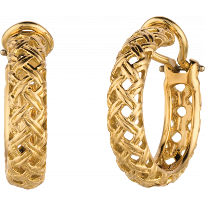 18kt Yellow Gold Vannerie Hoop Earrings