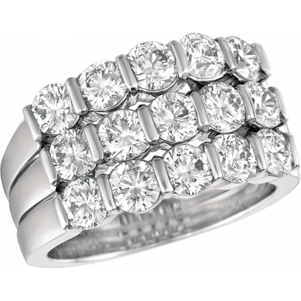 Platinum Gemlok 3 Row Ring