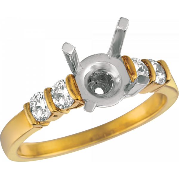 18kt Yellow Gold Gemlok Diamond Engagement Ring