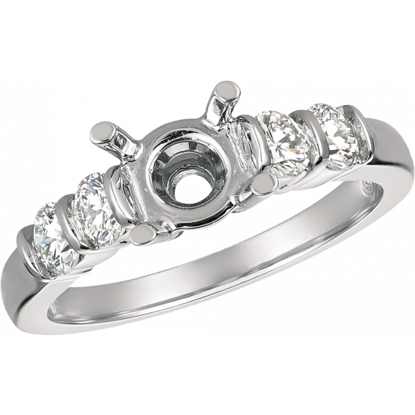 Platinum Gemlok Diamond Engagement Ring