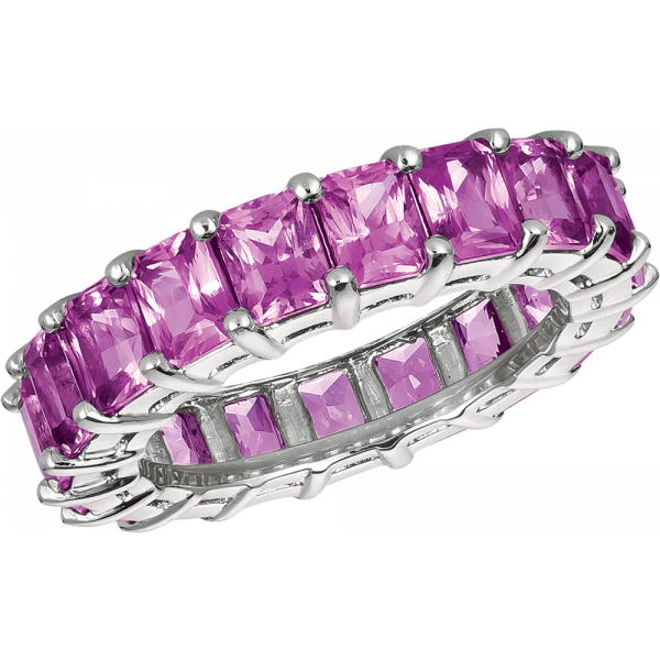 Platinum Radiant Pink Sapphire Eternity Ring