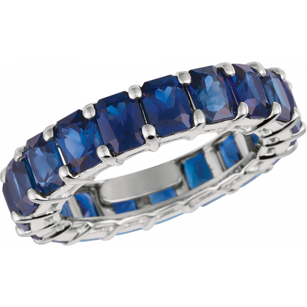 Platinum Radiant Sapphire Eternity Ring