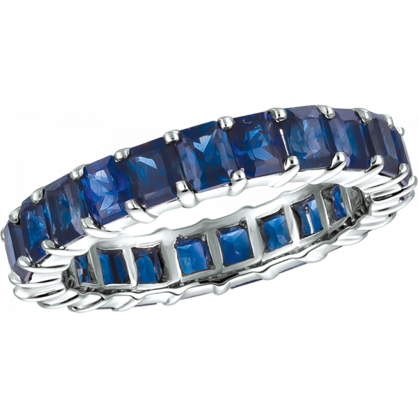 Platinum Radiant Sapphire Eternity Ring