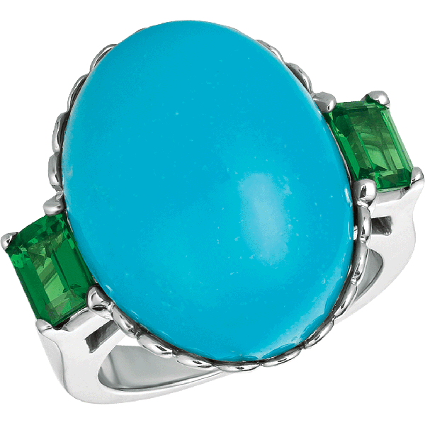 18kt White Gold Turquoise Ring