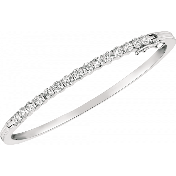 18kt White Gold Gemlok Diamond Bangle