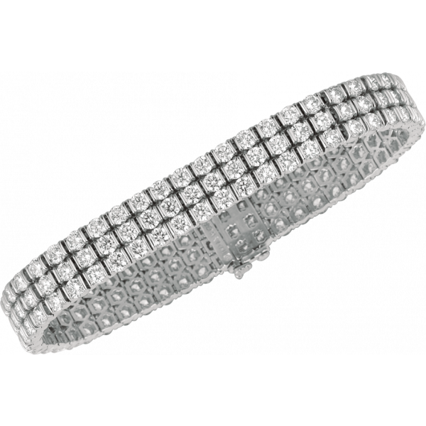 Platinum Gemlok 3 Row Diamond Bracelet
