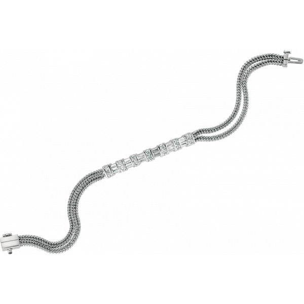 18kt White Gold Gemlok Baguette and Round Diamond Bracelet