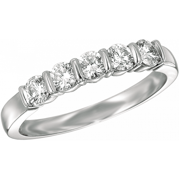 Platinum Gemlok 5 Stone Ring