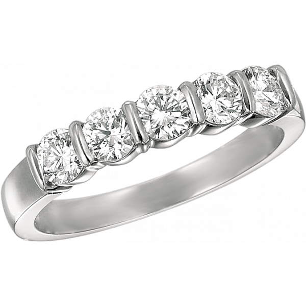 Platinum Gemlok 5 Stone Ring