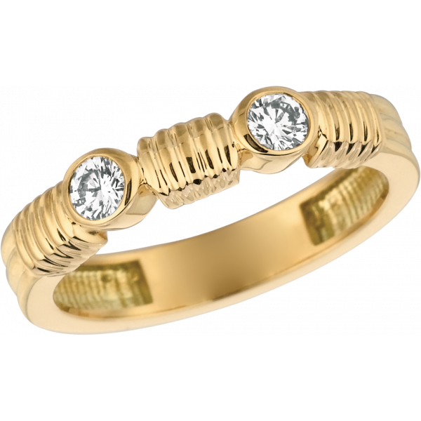 18kt Yellow Gold Bar D'Or 2 Stone Ring