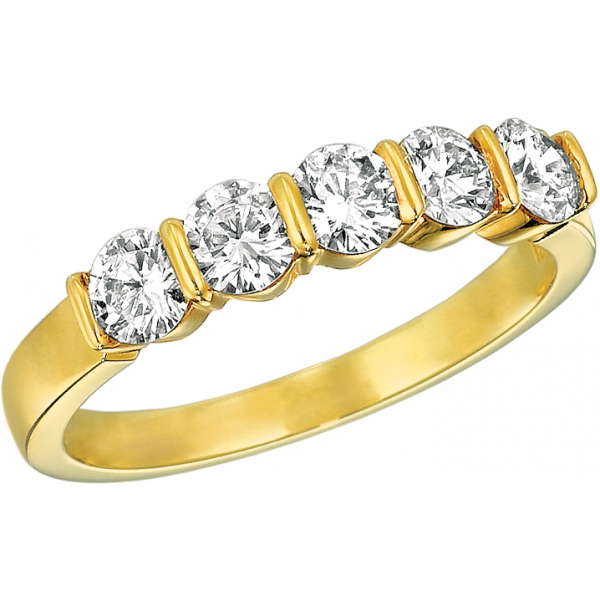 18kt Yellow Gold Gemlok 5 Stone Ring