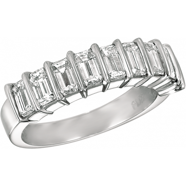 Platinum Gemlok Emerald Cut 7 Stone Ring