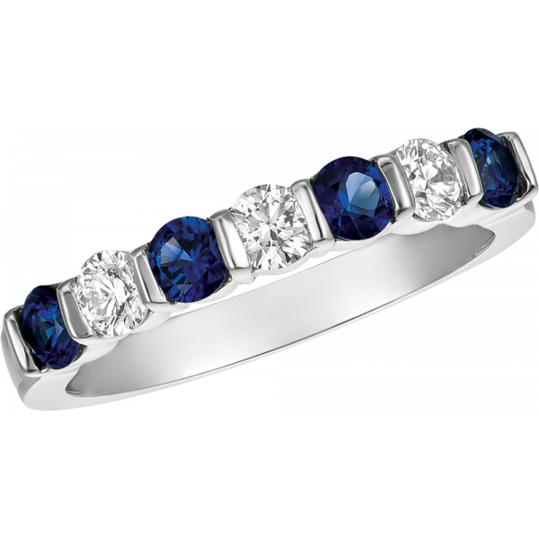 18kt Yellow Gold Gemlok 7 Diamond and Sapphire Ring