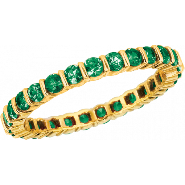 18kt Yellow Gemlok Tsavorite Eternity Ring