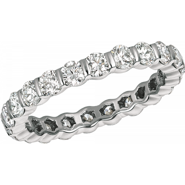 Platinum Gemlok Round Diamond Eternity Ring