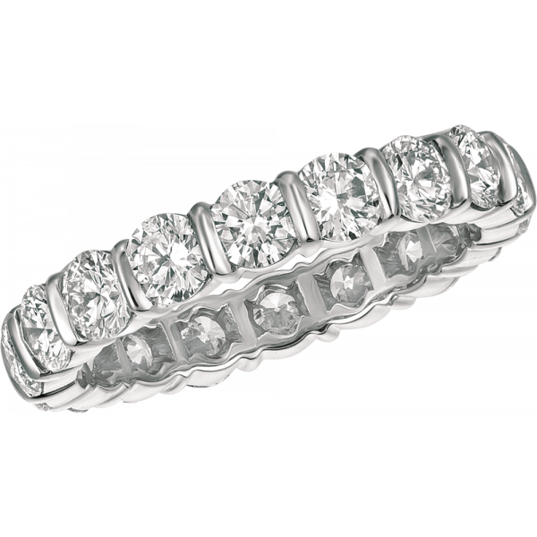 Platinum Gemlok Round Diamond Eternity Ring