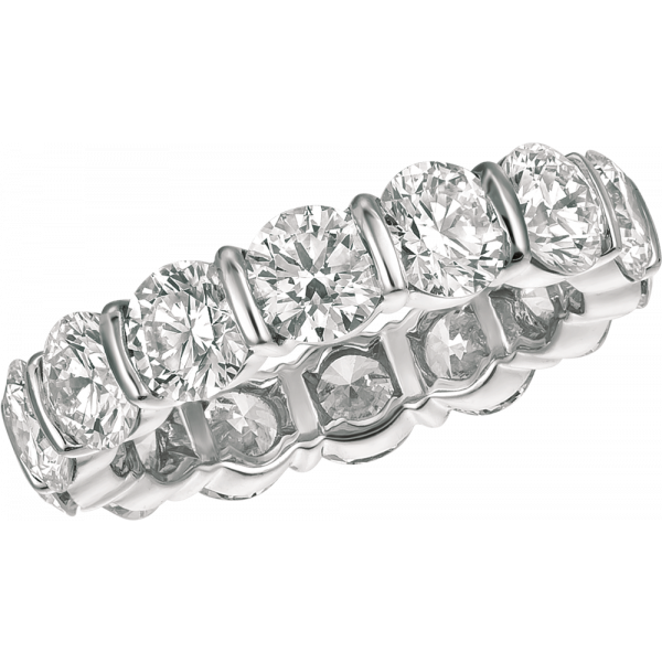 Platinum Gemlok Round Diamond Eternity Ring