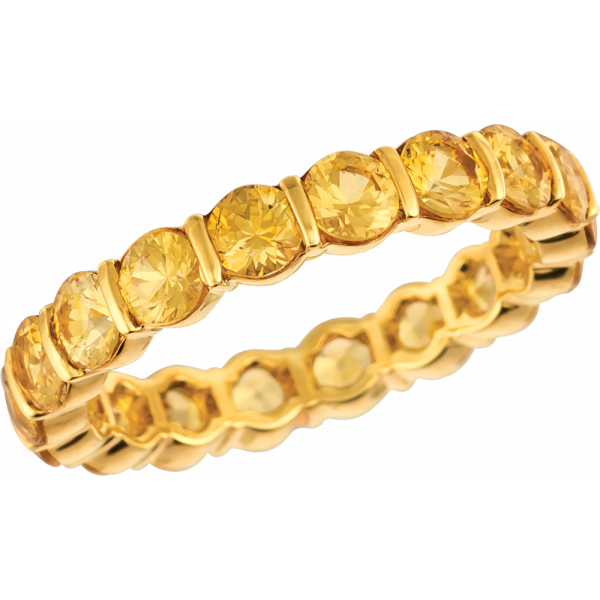 18kt Yellow Gold Gemlok Yellow Sapphire Eternity Ring 