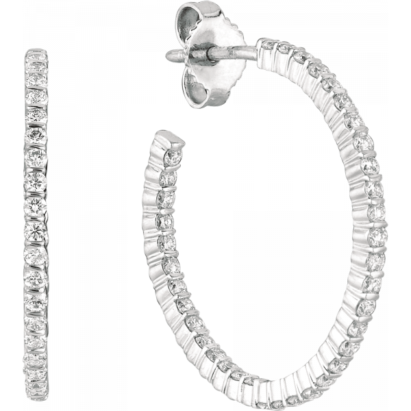 18kt White Gold Minilok Diamond Hoop