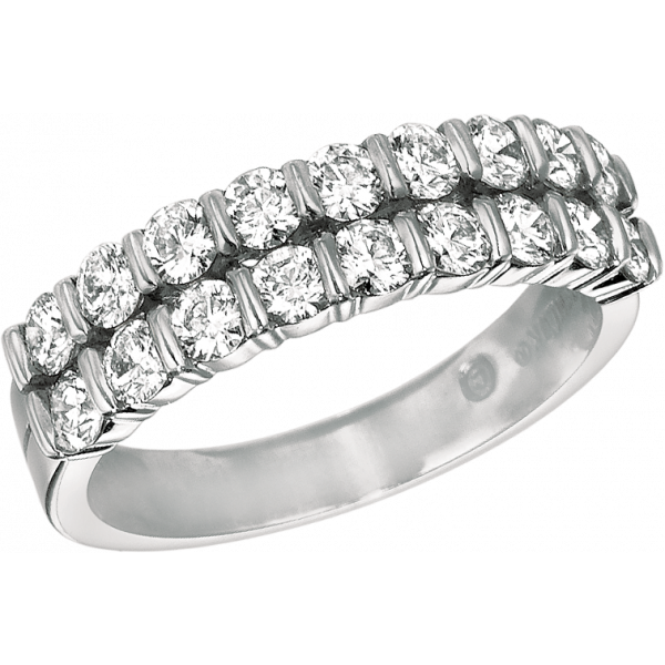 Platinum Gemlok 2 Row Diamond Ring