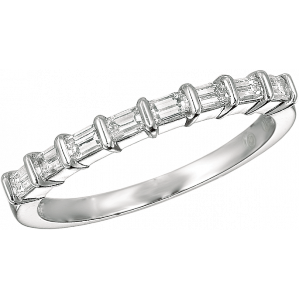 Platinum Gemlok Emerald Cut 8 Stone Ring