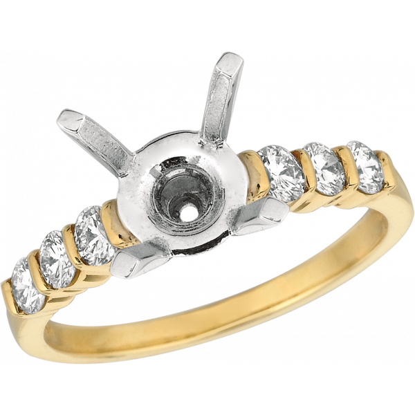 18kt Yellow Gold Gemlok Diamond Engagement Ring